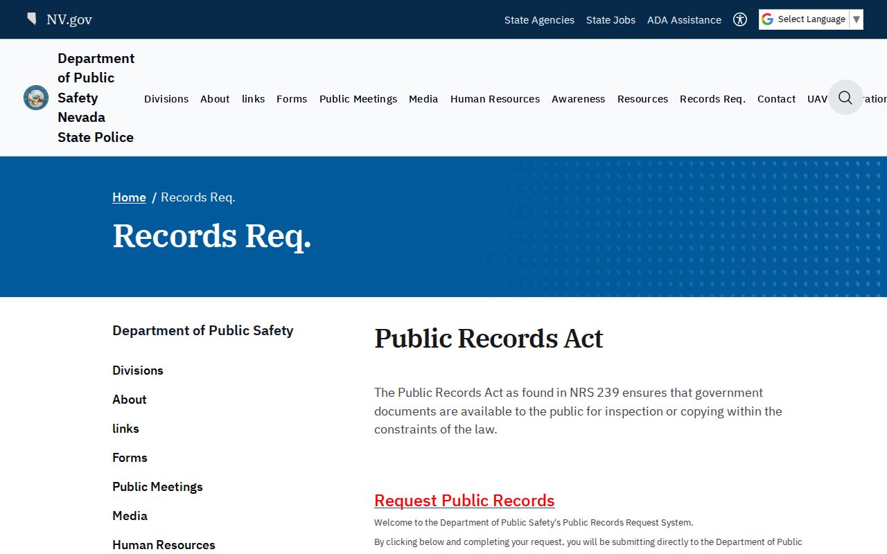 Esmeralda County active warrant public records request boundary